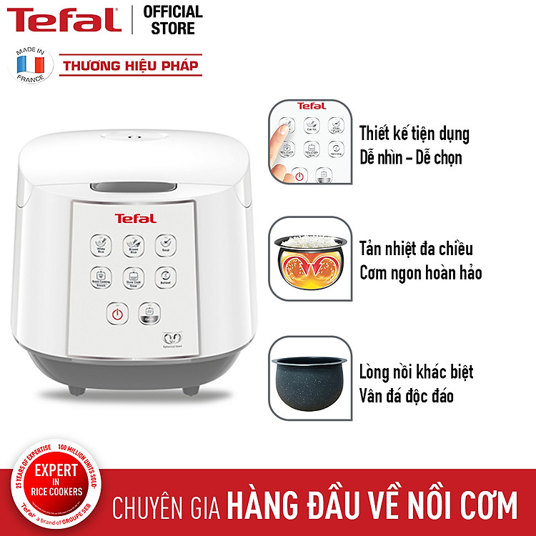 Nồi cơm điện tử Tefal- 1.8L - Thương hiệu Pháp - RK733168 - Hàng chính hãng