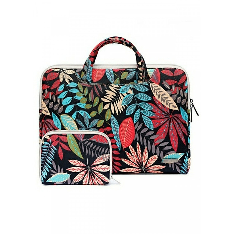 Cặp đựng latop chống sốc hoạ tiết đỏ đen + tặng kèm túi nhỏ đựng sạc