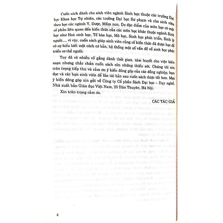 Giáo Trình Sinh Học Phát Triển Cơ Thể Người (Giai Đoạn Phôi, Thai Và Trẻ Em) - Ảnh 3