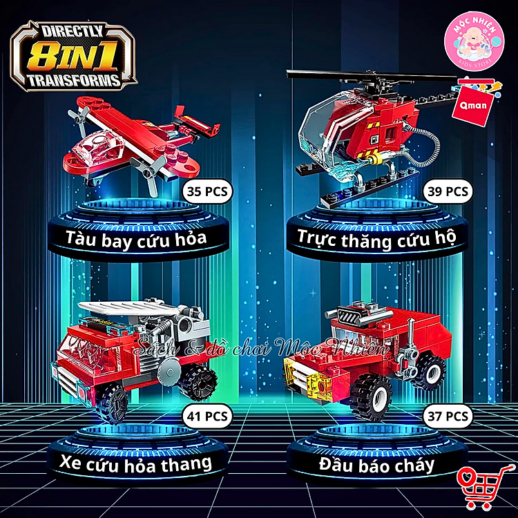 Mua Đồ chơi lắp ráp Qman 1805 - Xe cứu hỏa Chính hãng Giá rẻ - Hình ảnh 5