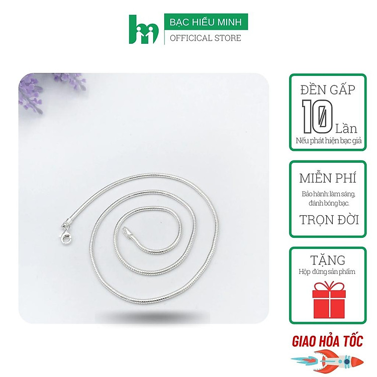 Dây Chuyền Bé Gái Bạc S99 Cho Bé - Dây Sợi Mì Bền Đẹp Mềm Bạc Hiểu Minh DTE059