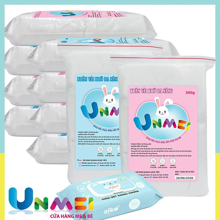 Combo 10 Túi Khăn Vải Khô Unmei Chính hãng Ưu đãi - Hình ảnh 2