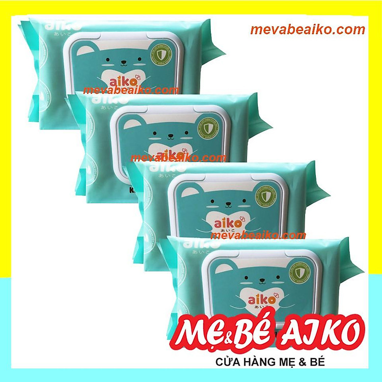 Bộ 4 Gói Khăn Ướt Aiko Kháng Khuẩn Ưu đãi
