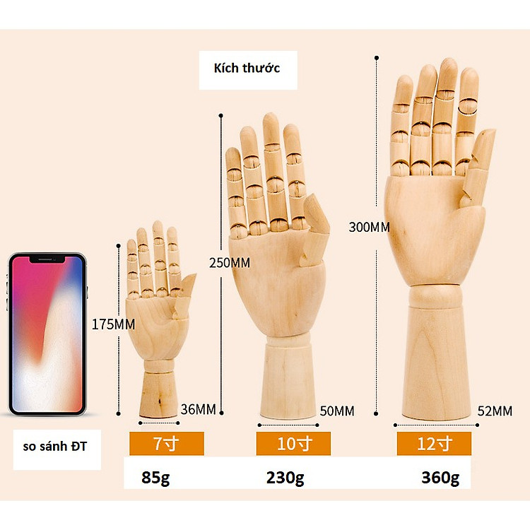 Bàn tay gỗ mô hình mỹ thuật Chính hãng Tiết kiệm - Hình ảnh 5