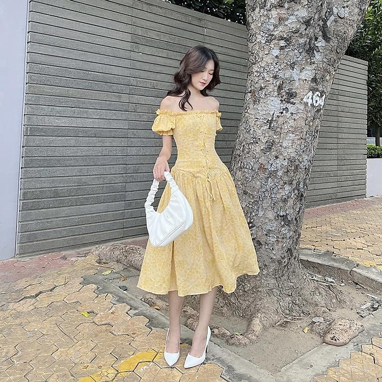 BBSTORE'S Đầm Hoa Trễ Vai Đi Tiệc Đi Biển Cực Xinh -D1088