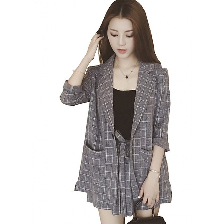 Bộ đồ 3 món dành cho nữ áo khoắc quần sóc và áo hai dây