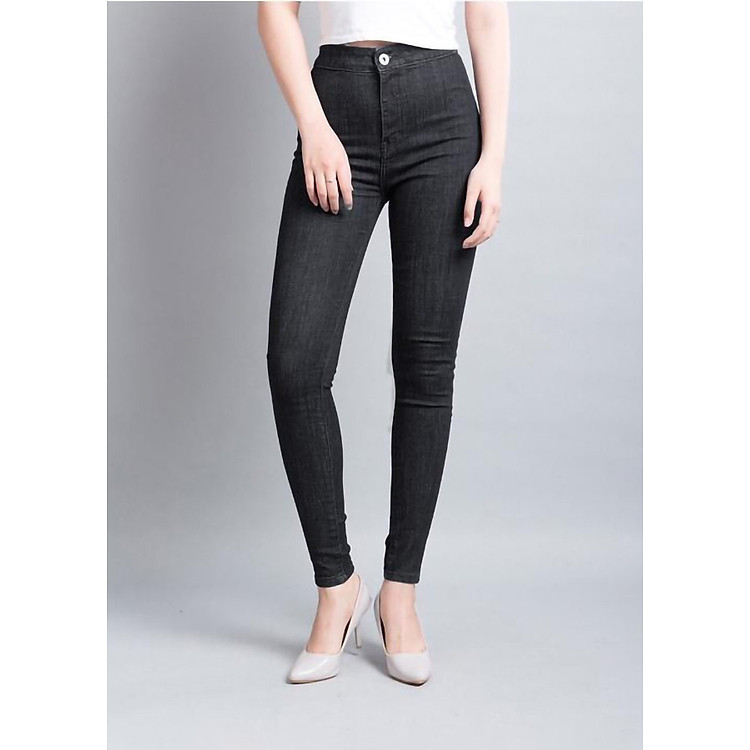 Quần jean nữ lưng cao body đen/ xanh đen