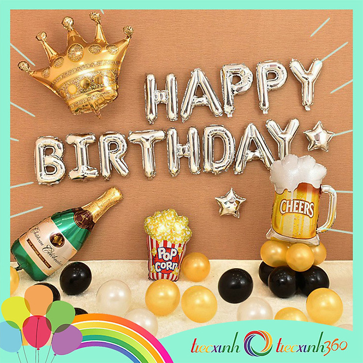 Bong Bóng Trang Trí Sinh Nhật Vương Miện