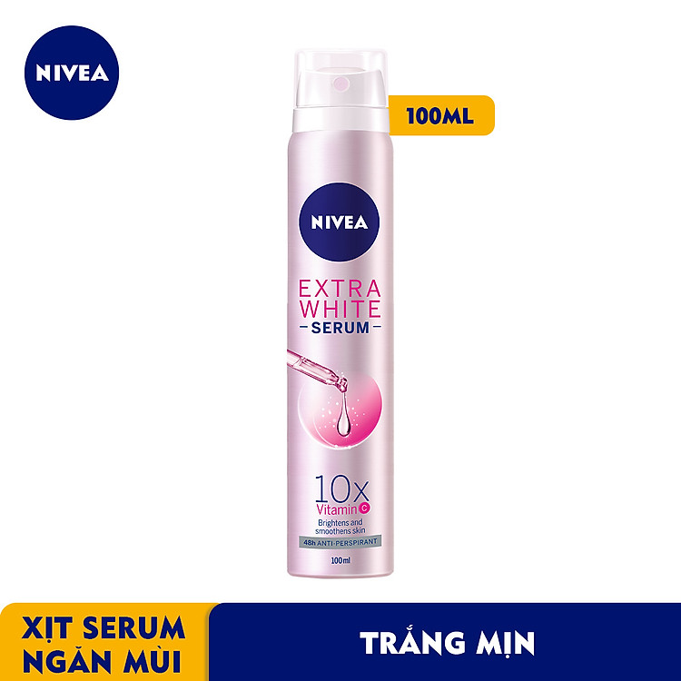 Xịt ngăn mùi Nivea Serum trắng mịn 100ml - 80020