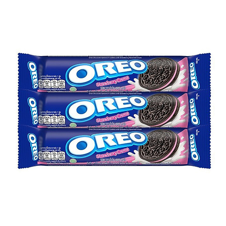 Combo 3 thanh bánh quy OREO vị dâu, thanh 119.6g