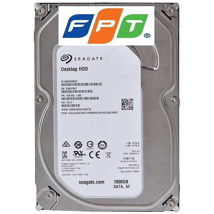 Ổ cứng Seagate dánh cho máy tính Camera giám sát chính hãng Fpt dung lượng 1000Gb