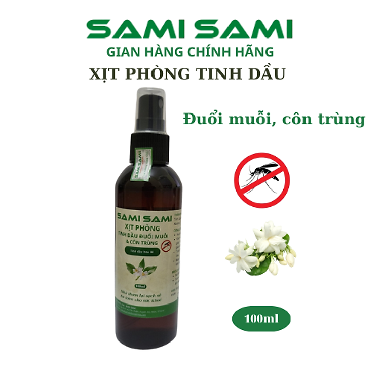 Bình xịt phòng tinh dầu sả chanh, bạc hà, quế, hoa lài, lavender đuổi muỗi SAMI SAMI 100ml khử mùi hiệu quả mùi tự chọn