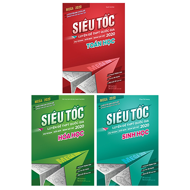 Combo 3 Cuốn Mega 2020 - Siêu Tốc Luyện Đề THPT Quốc Gia Khối B: Toán - Hóa - Sinh
