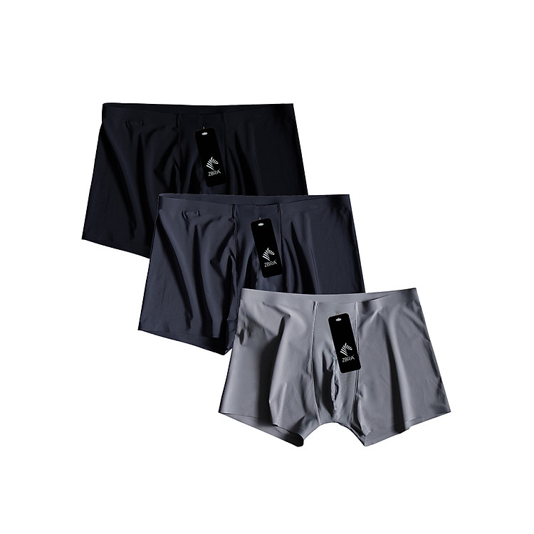 Combo 3 Quần sịp nam, quần lót boxer lụa mát xuất khẩu ZBra - ZQN11