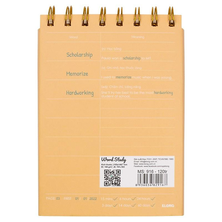 Sổ Học Từ Vựng Word Study A6 (120 trang) - Ảnh 7