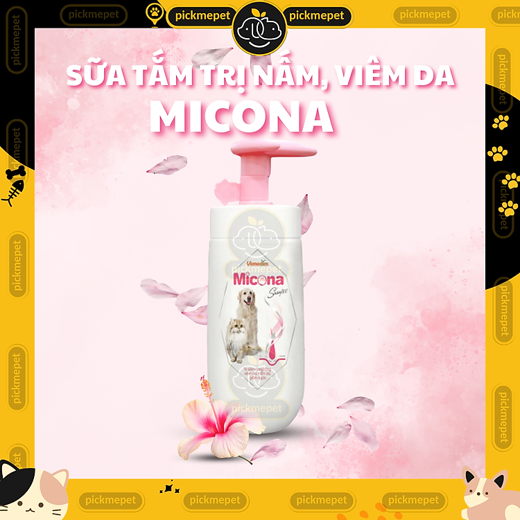 Sữa Tắm Micona Shampoo - Hỗ Trợ Vấn Đề Viêm Da, Nấm Da & Lông cho Chó Mèo