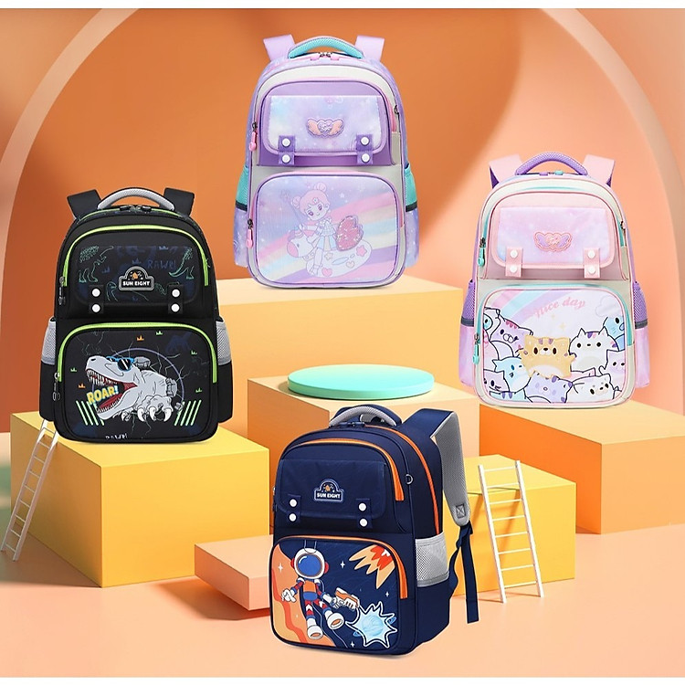 Balo Học Sinh SUN EIGHT 90253 - Khủng Long Đen - Ảnh 7