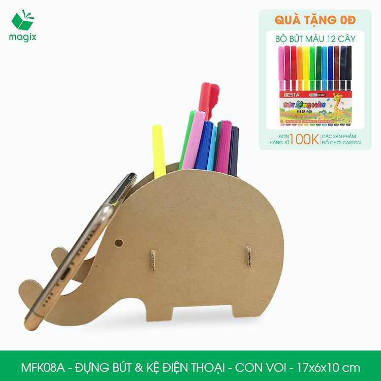 Hộp Đựng Bút & Kệ Điện Thoại Giấy Carton MFK08A (17x6x10 cm)