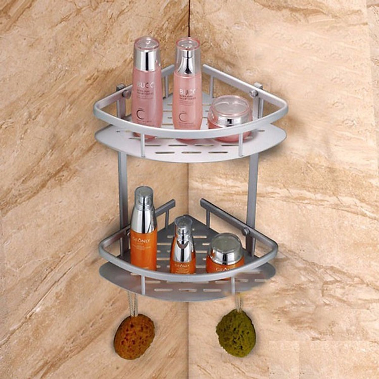 Kệ góc tam giác inox 2 tầng - Kệ góc nhà tắm inox tiện lợi đa năng