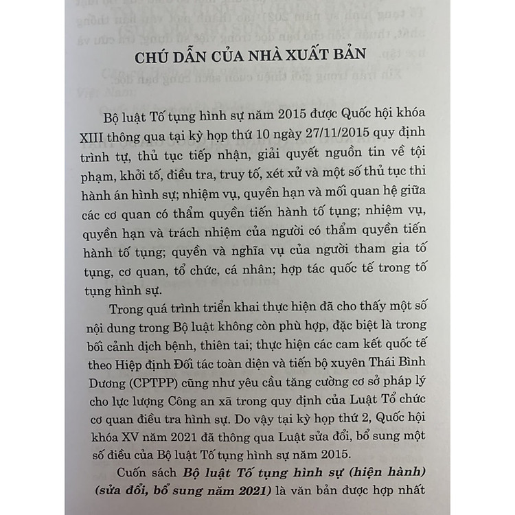 Bộ Luật Tố Tụng Hình Sự (Hiện Hành - Sửa Đổi, Bổ Sung 2021) - Ảnh 2