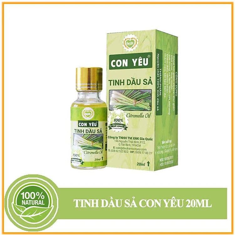 Tinh dầu Sả Chanh Con Yêu - Xông Thơm Phòng, Khử Khuẩn, Bảo Vệ Sức Khỏe - Tinh dầu thiên nhiên, an toàn cho sức khỏe gia đình - Thư giãn, thoải mái 20ml