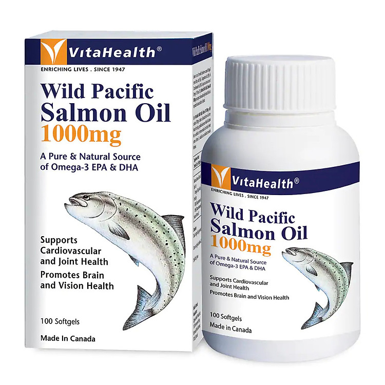 Viên Dầu cá Hồi Wild Pacific Salmon Oil 1000mg, bổ sung Omega 3 tinh khiết
