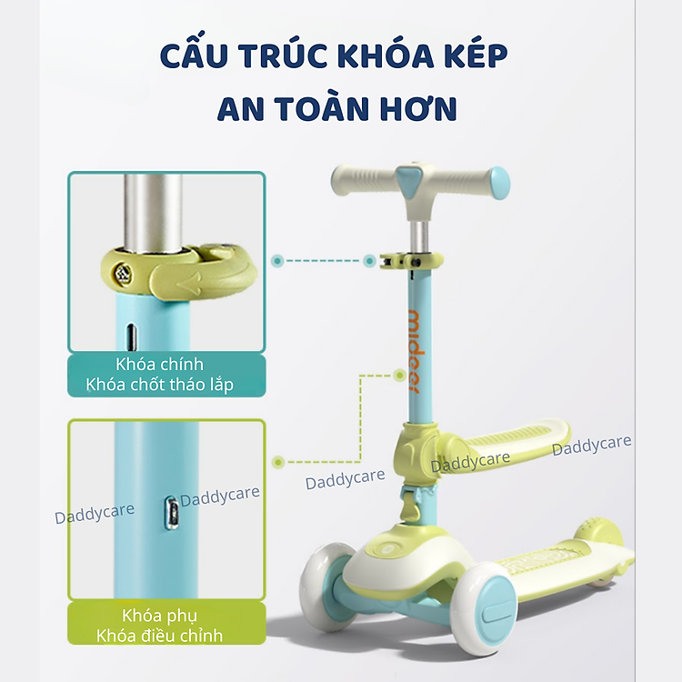 Xe Scooter Mideer Gấp Gọn Cho Bé Chính hãng Tiết kiệm - Hình ảnh 4