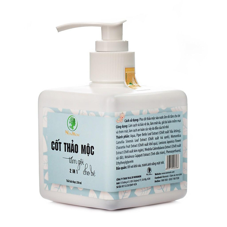 Mua Cốt thảo mộc tắm gội bé Wonmom 250ml Chính hãng Giá tốt