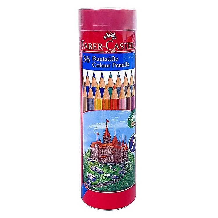 Chì Màu Lục Giác Castell 36 Màu (Hộp Thiếc Tròn) - Ảnh 6