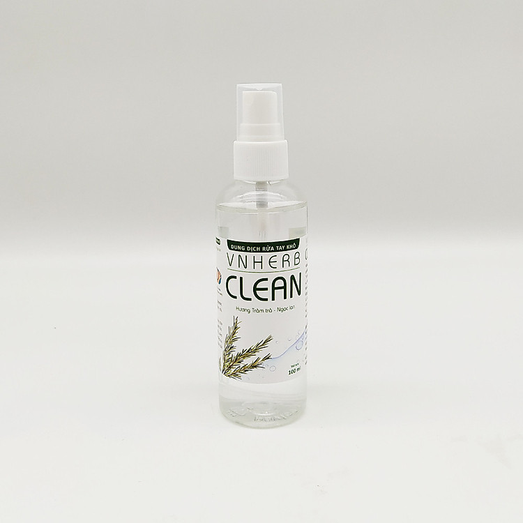 Nước rửa tay khô Vnherb Clean, làm sạch tay hương tràm trà, ngọc lan (100ml )