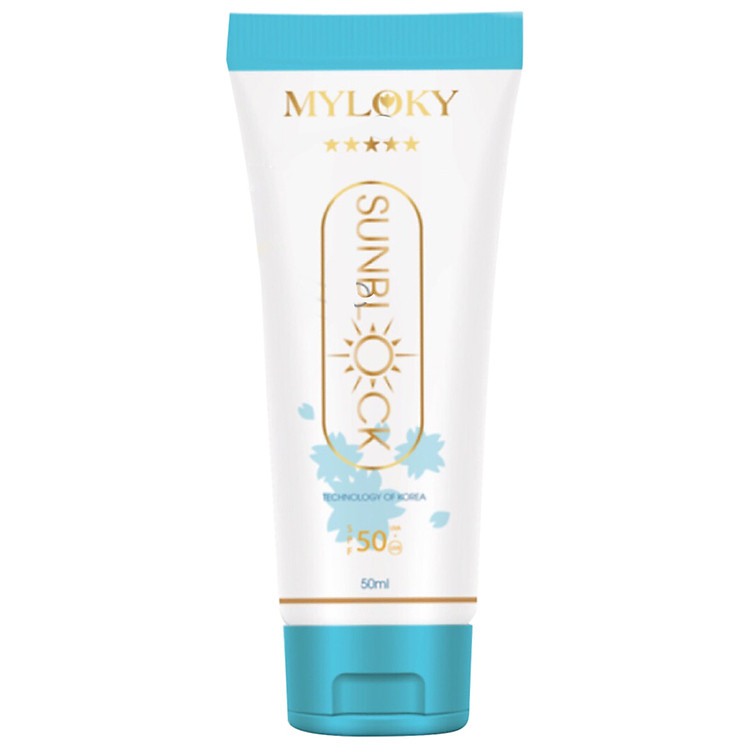 Kem Chống Nắng Trang Điểm Sáng Hồng Da Bảo Vệ 12h Sunblock Myloky SPF50/PA+++ UVP (50ml)