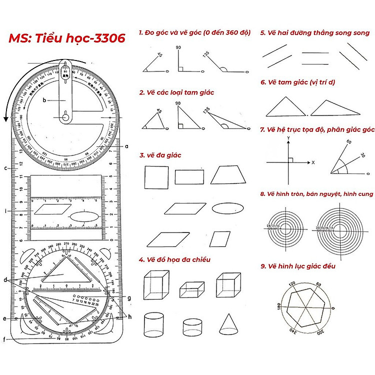 Thước Kẻ Đa Năng Xoay 360 Độ - Ảnh 5