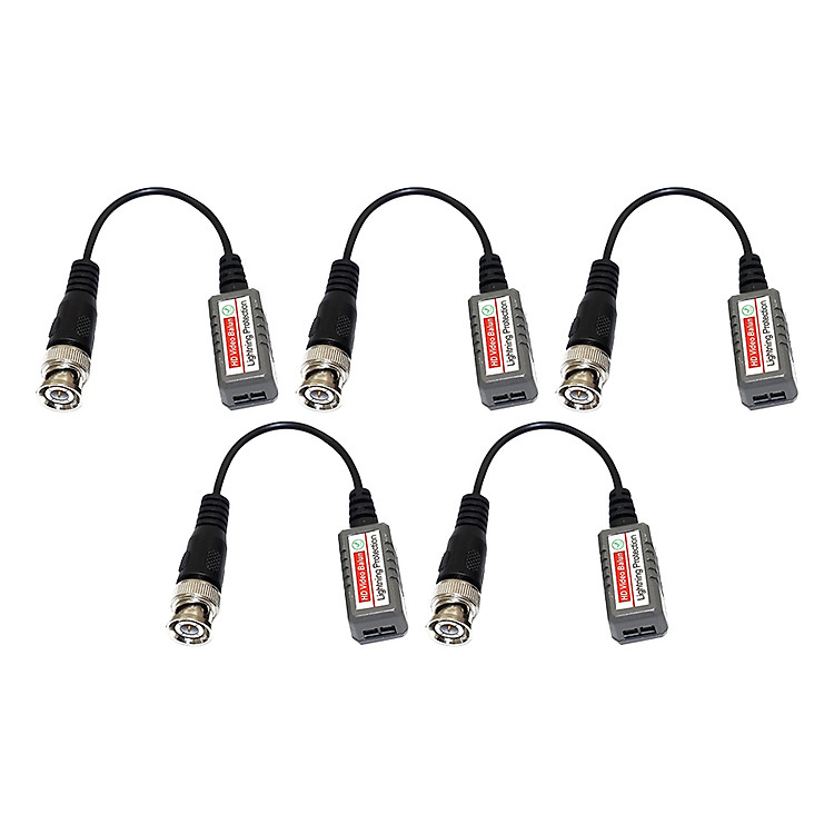 Bộ 5 Video Balun Camera HD 2 MP Chất Lượng Cao, Giữ Chặt Dây Cáp Bằng Vít