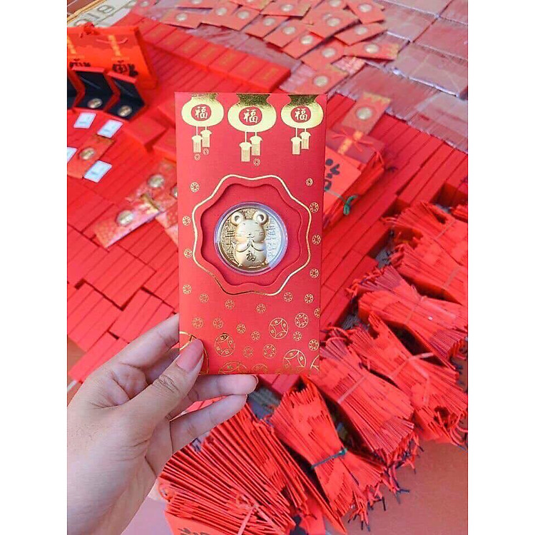 combo 10 Bao lì xì chuột mạ vàng