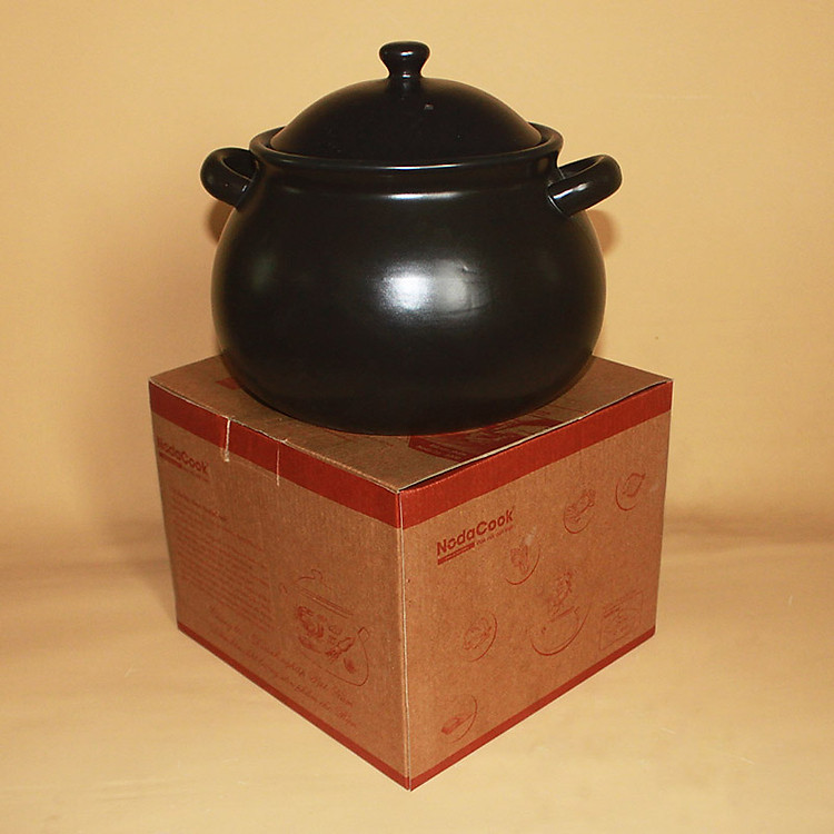 Nồi đất tráng men NodaCook cỡ 5 lít (Đen) - Dùng trên Bếp gas / Bếp hồng ngoại / Bếp than củi