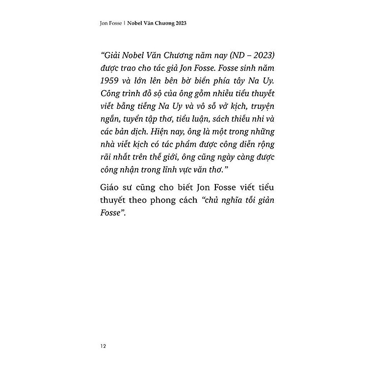 Ánh Sáng Trắng - Jon Fosse - Nobel Văn Học 2023 - Ảnh 6