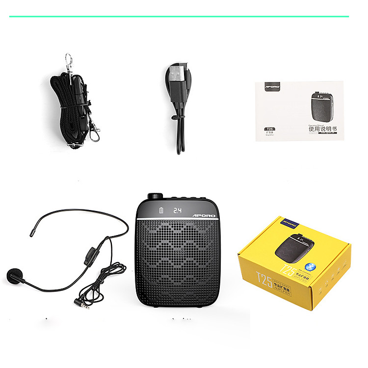 Loa Máy Trợ Giảng Aporo T25,Mic có dây Aporo Bluetooth 5.0 , Hàng chính hãng