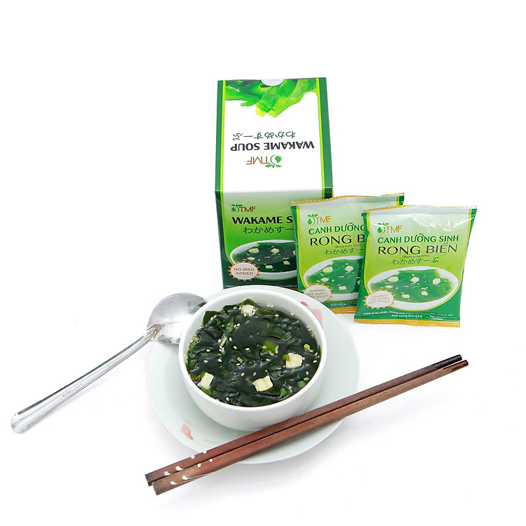Canh rong biển ăn liền hộp 10 gói canh không bột ngọt nấu canh cho bé TÂM MINH FOODS