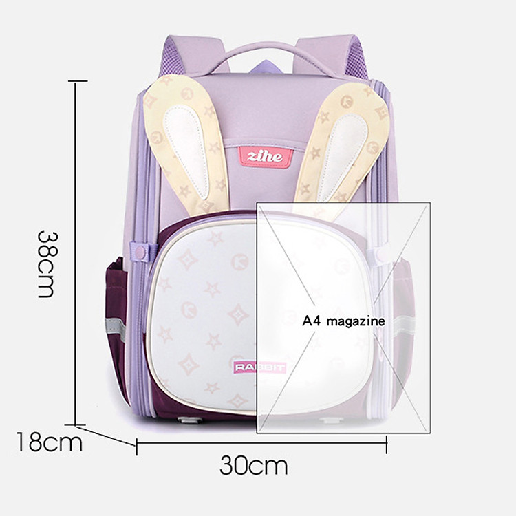 Balo chống gù dáng hộp cho bé gái HS9058 - Vàng - Ảnh 3