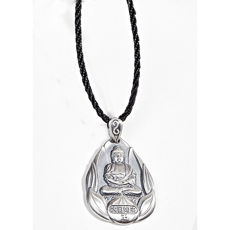 Mặt Dây Chuyền Bạc Đại Nhật Như Lai Tuổi Mùi, Thân Ngọc Quý Gemstones