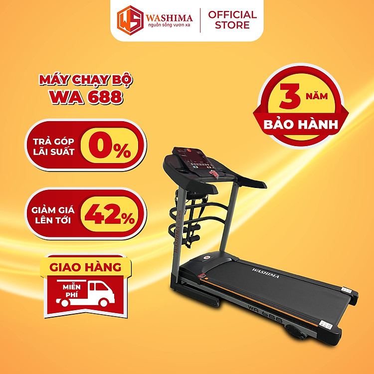 Máy Chạy Bộ tại nhà Washima WA-688 thế hệ mới giúp tăng cơ giảm mỡ hiệu quả.