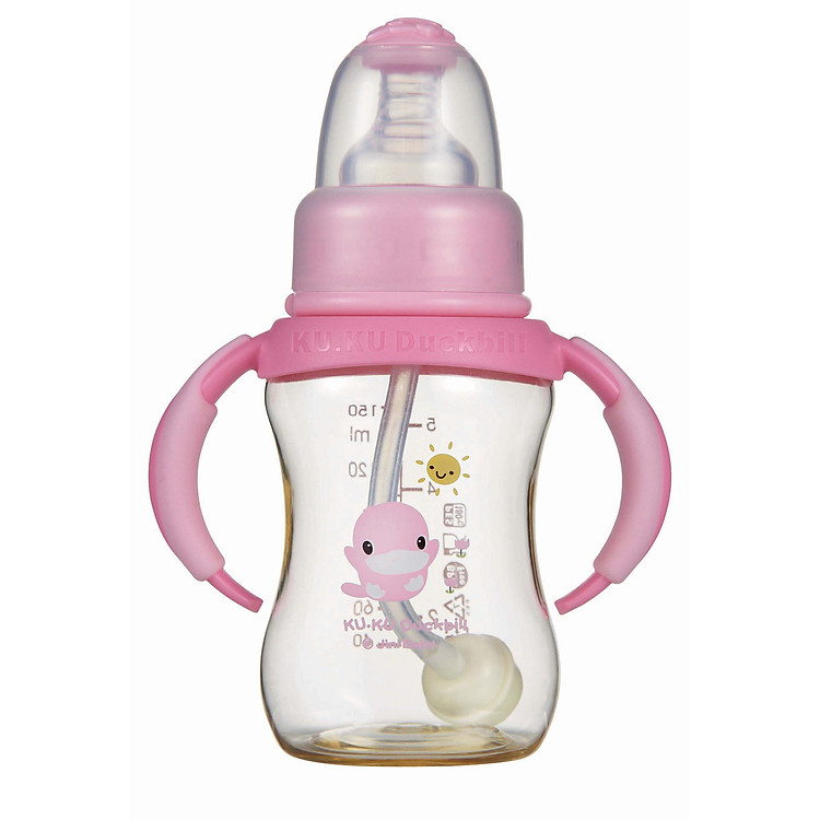 Tham Khảo tại ConCung: Bình sữa Cổ thường KUKU 150ML Hồng , nhận ngay nhiều Ưu đãi