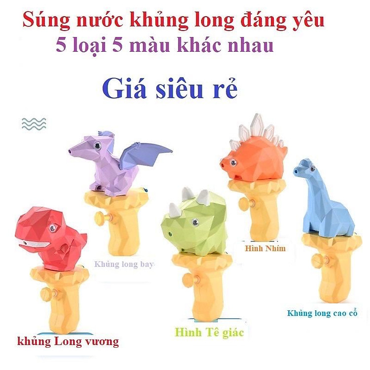 Súng nước khủng long đồ chơi (Súng khủng long phun nước an toàn cho bé)