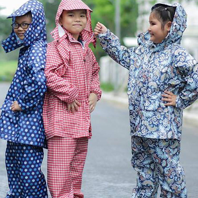 Bộ Quần Áo Mưa Vải Dù Số Cho Bé Chống Thấm