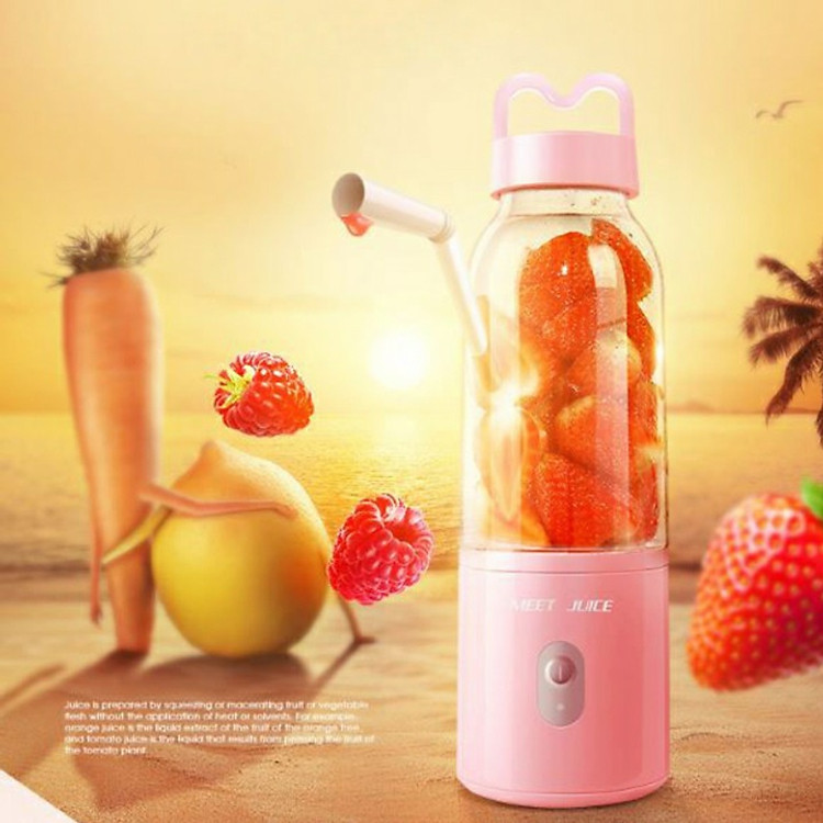 Máy xay sinh tố cầm tay Meet Juice 2019 màu Hồng - Hàng nhập khẩu