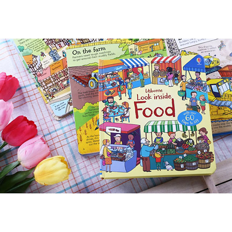 Sách Usborne Look inside Food