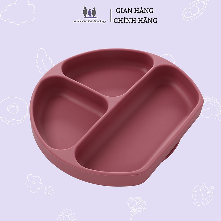 Khay ăn dặm Silicon Miraclebaby - Xanh đậm Chính hãng Ưu đãi - Hình ảnh 4
