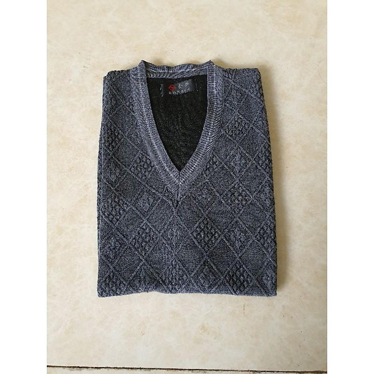 Áo gile len nam màu xám