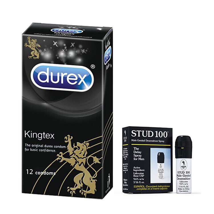 Bao cao su Durex Kingtex Và Xịt Kéo Dài