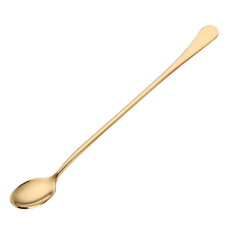 Muỗng inox 304 màu vàng tay dài bền sáng đẹp